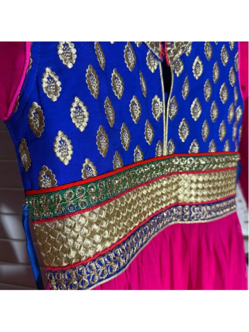 Vintage Ararkali Dress blue and magenta child's costume Disney princess Jasmin M